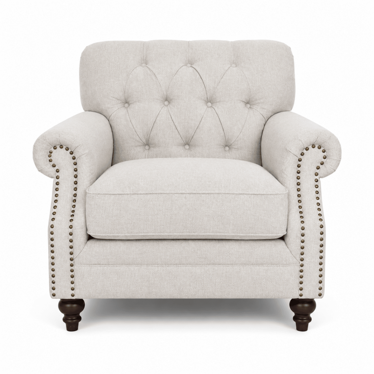 Classic 5-Seater 3+1+1 Tufted Fabric Sofa Set – Beige - Al Thahani Furniture