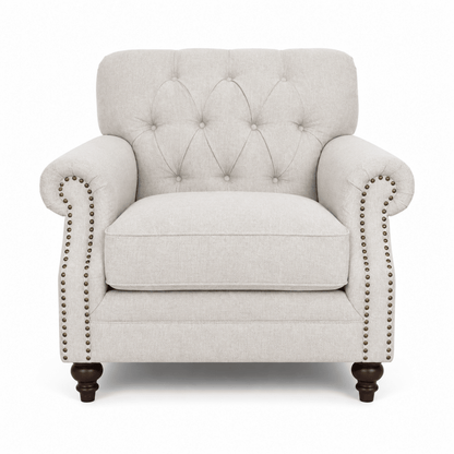 Classic 5-Seater 3+1+1 Tufted Fabric Sofa Set – Beige - Al Thahani Furniture