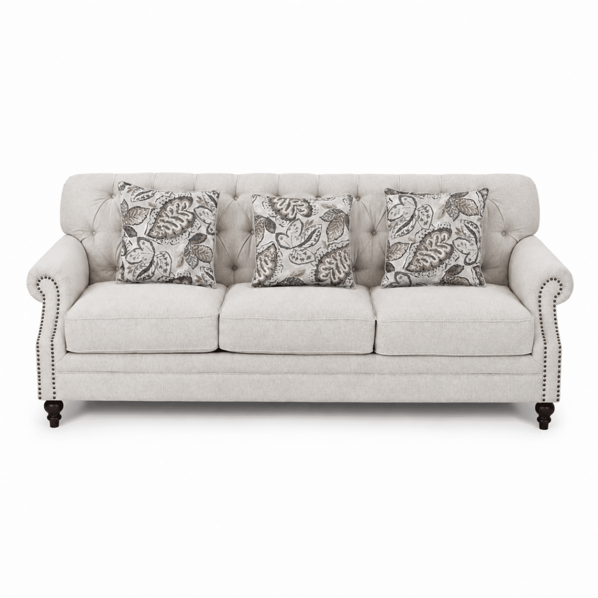 Classic 5-Seater 3+1+1 Tufted Fabric Sofa Set – Beige - Al Thahani Furniture