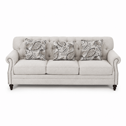 Classic 5-Seater 3+1+1 Tufted Fabric Sofa Set – Beige - Al Thahani Furniture