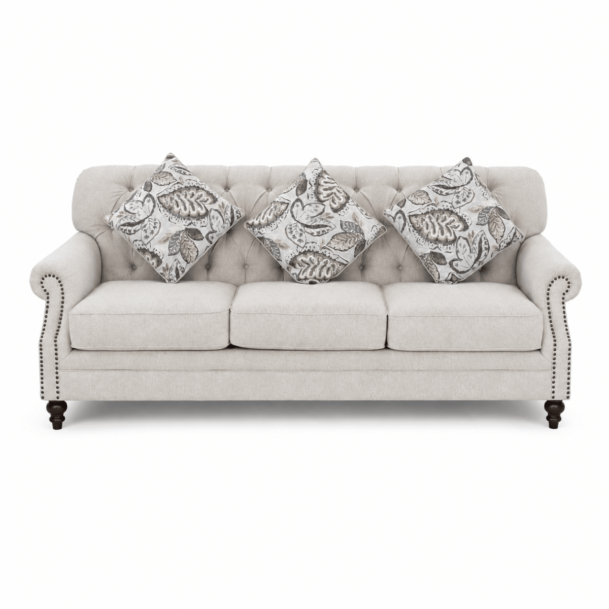 Classic 5-Seater 3+1+1 Tufted Fabric Sofa Set – Beige - Al Thahani Furniture