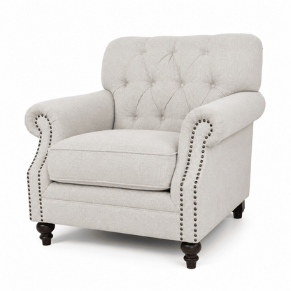 Classic 5-Seater 3+1+1 Tufted Fabric Sofa Set – Beige - Al Thahani Furniture