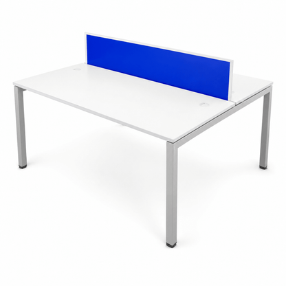 Classic Furniture PYRAMID-2 Two-Person Office Workstation – White & Blue - Al Thahani Furniture