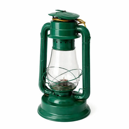 Classic Green Hurricane Lantern – Traditional Kerosene/Oil Lamp(Used – 1 Year, Excellent Condition) - althahanifurniture