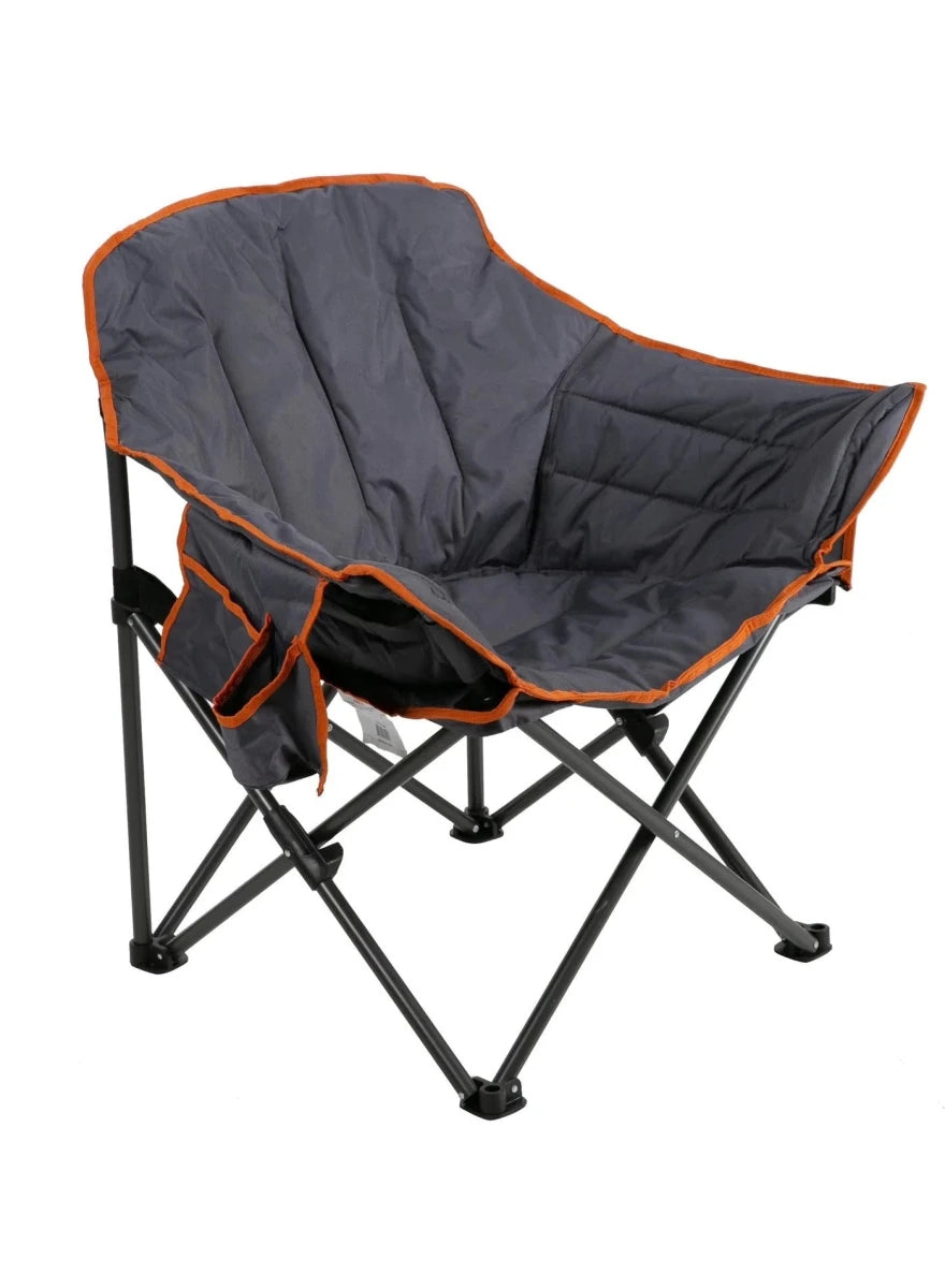 Club Steel Camping Chair | Padded Seat & Back | Foldable | Side Pocket - althahanifurniture