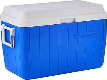 Coleman 48 - Quart Cooler Box – Thermozone Insulation, Holds 63 Cans, Durable HDPE - althahanifurniture