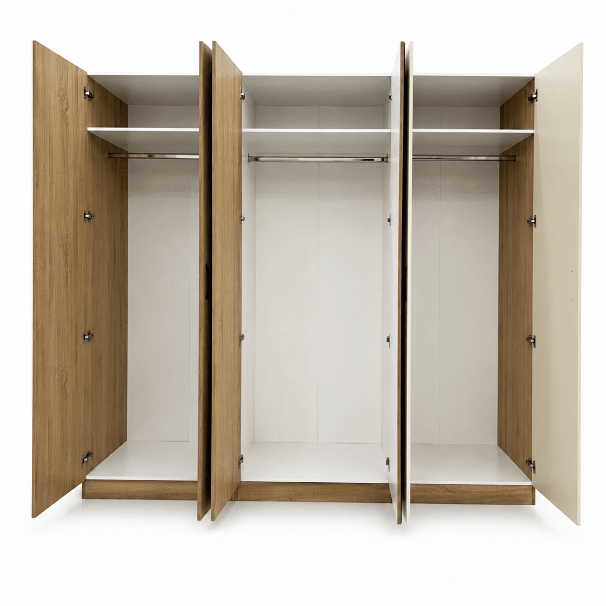 Complete Modern King Bedroom Set with Mattress, 6-Door Wardrobe &amp; Dressing Table - Al Thahani Furniture