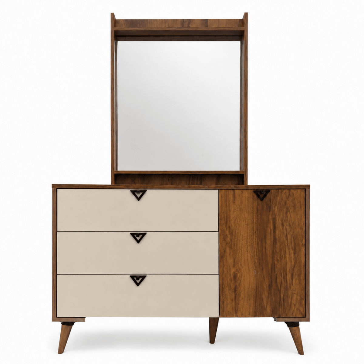 Complete Modern King Bedroom Set with Mattress, 6-Door Wardrobe &amp; Dressing Table - Al Thahani Furniture