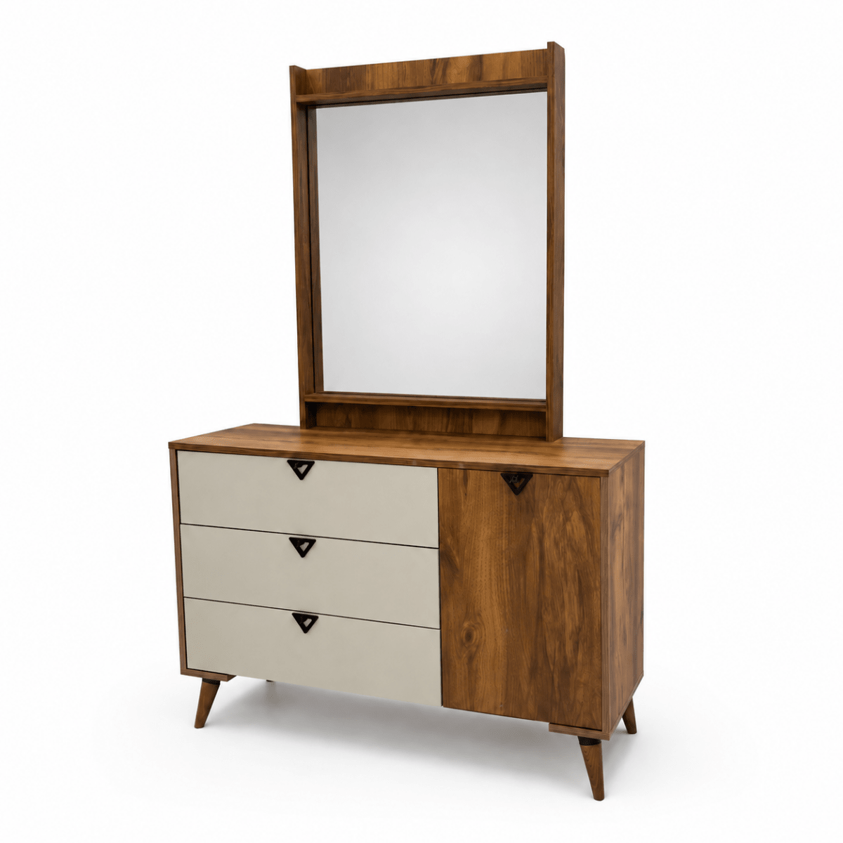Complete Modern King Bedroom Set with Mattress, 6-Door Wardrobe &amp; Dressing Table - Al Thahani Furniture