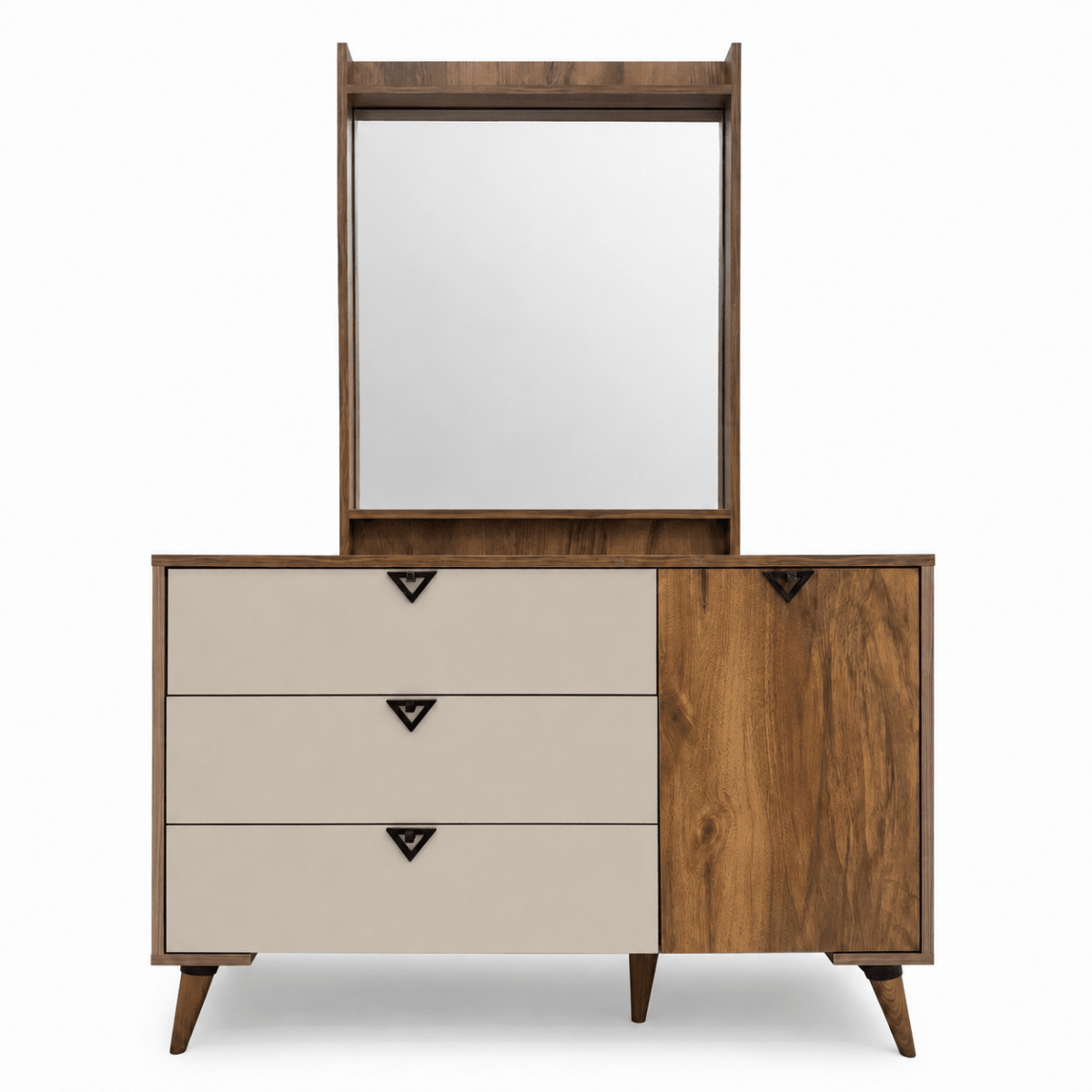 Complete Modern King Bedroom Set with Mattress, 6-Door Wardrobe &amp; Dressing Table - Al Thahani Furniture