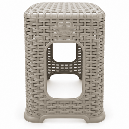 Cosmoplast Cedarattan High Stool – 29 × 29 × 45 cm – Grey - Al Thahani Furniture