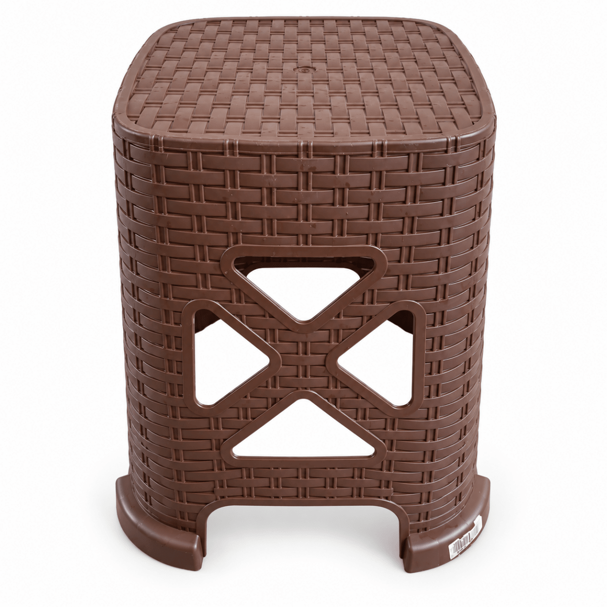 Cosmoplast Cedarattan High Stool – Dark Brown – 29 × 29 × 45 cm - Al Thahani Furniture