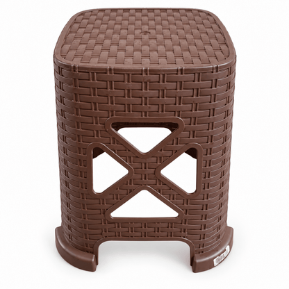 Cosmoplast Cedarattan High Stool – Dark Brown – 29 × 29 × 45 cm - Al Thahani Furniture