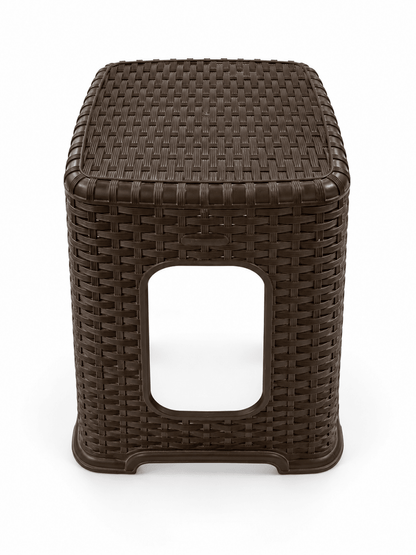 Cosmoplast Cedarattan High Stool – Dark Brown - Al Thahani Furniture