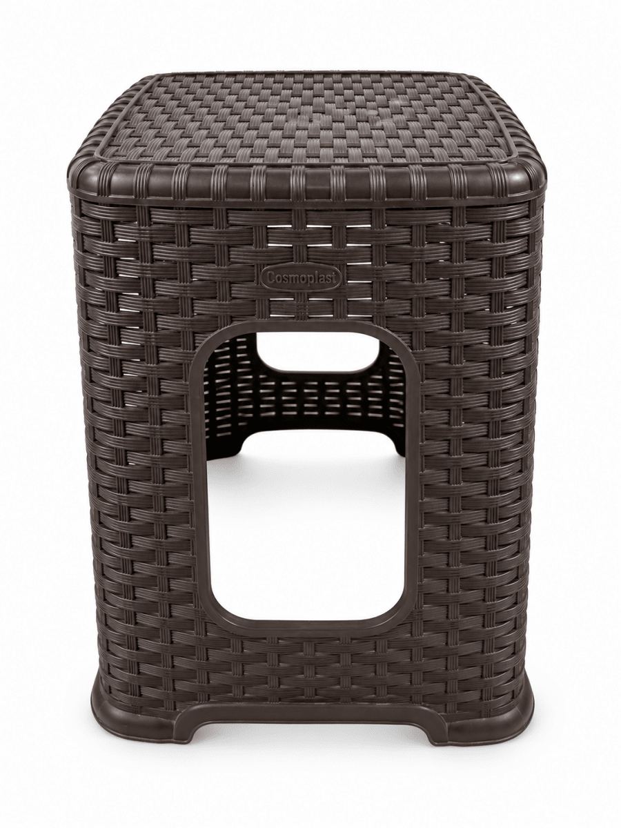 Cosmoplast Cedarattan High Stool – Dark Brown - Al Thahani Furniture