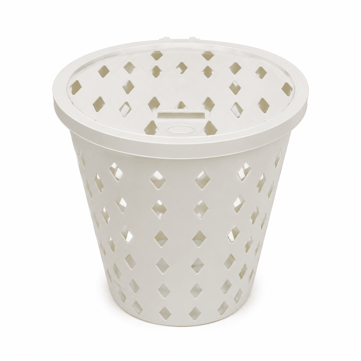 Cosmoplast Laundry Basket with Lid | 75L | White - Al Thahani Furniture