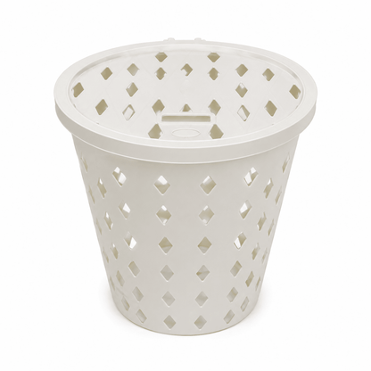 Cosmoplast Laundry Basket with Lid | 75L | White - Al Thahani Furniture
