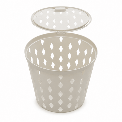 Cosmoplast Laundry Basket with Lid | 75L | White - Al Thahani Furniture
