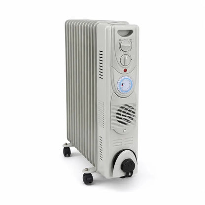 Crownline HT-244 11-Fin Oil-Filled Radiator Heater | 2500W, Turbo Fan, 24-Hour Timer - used 2 months - Al Thahani Furniture