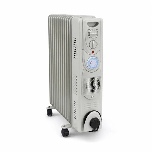 Crownline HT-244 11-Fin Oil-Filled Radiator Heater | 2500W, Turbo Fan, 24-Hour Timer - used 2 months - Al Thahani Furniture