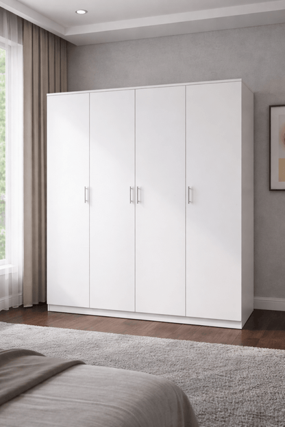 Customized 5 - Piece King Bedroom Set – AFT Pentair Series – White Glossy Finish – Medical Mattress Included – 180x200 cm – Brand New - althahanifurniture