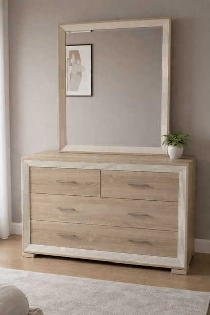 Customized King Bedroom Set – Integrated Tufted Headboard – Sonoma Oak Finish – 180x210 cm - althahanifurniture