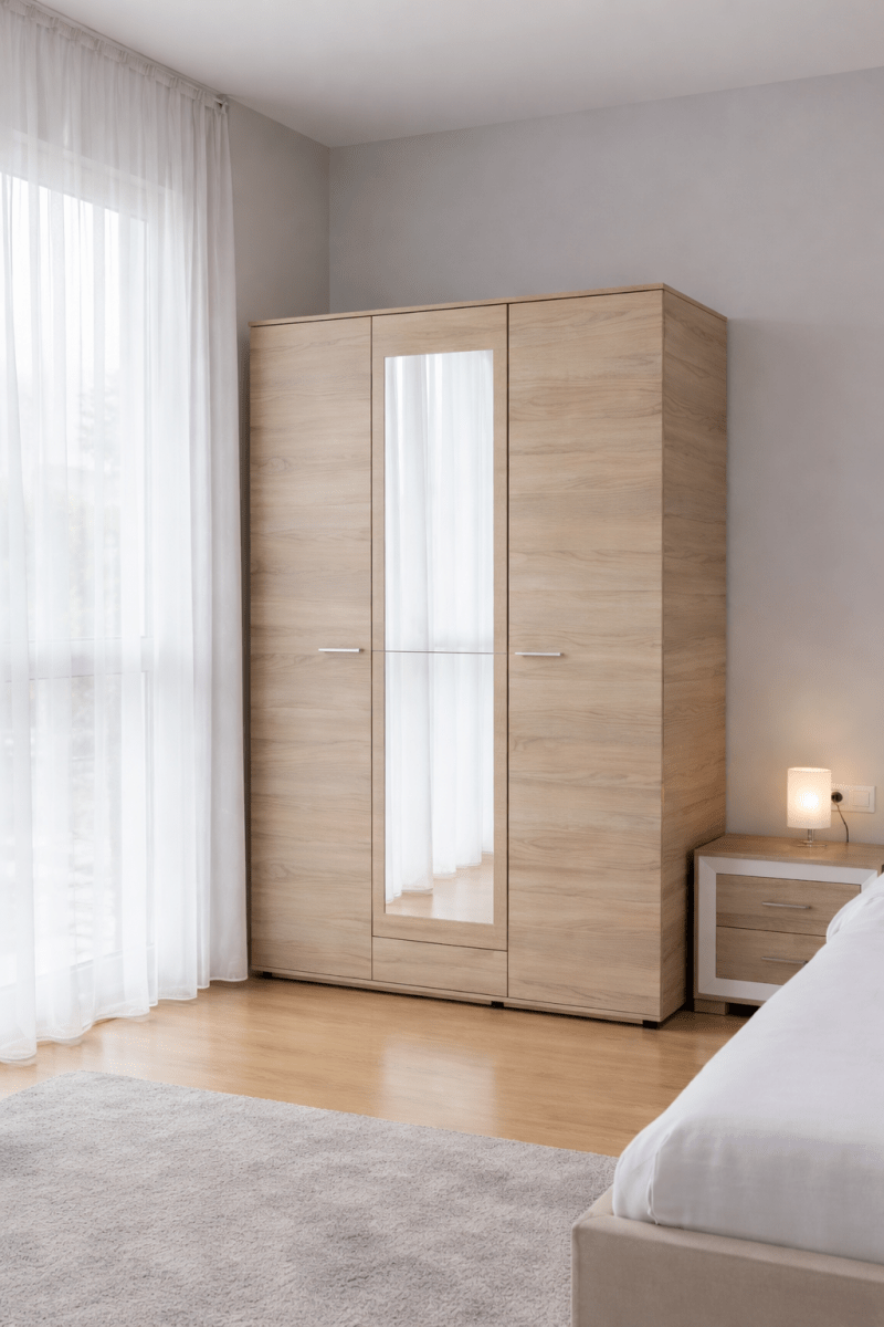 Customized King Bedroom Set – Integrated Tufted Headboard – Sonoma Oak Finish – 180x210 cm - althahanifurniture