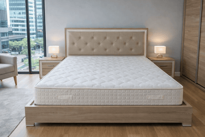 Customized King Bedroom Set – Integrated Tufted Headboard – Sonoma Oak Finish – 180x210 cm - althahanifurniture