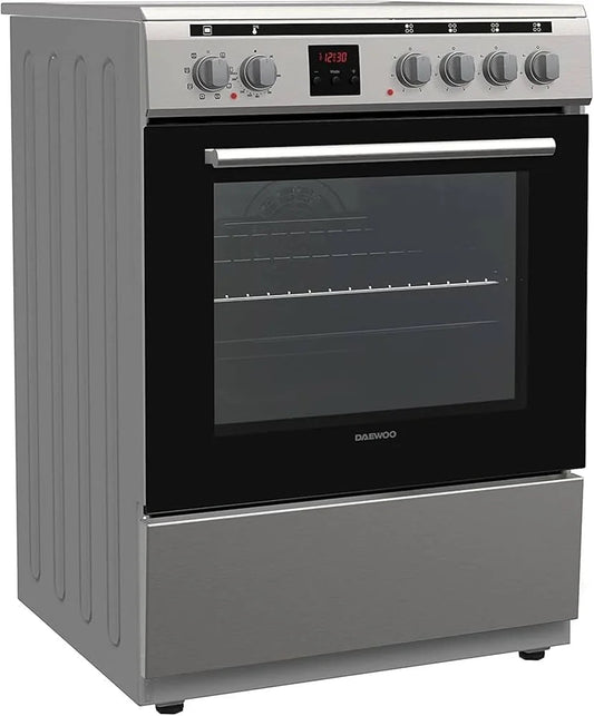 Daewoo 60x60cm Freestanding Electric Cooker | Ceramic Hob & 65L Fan Oven - althahanifurniture