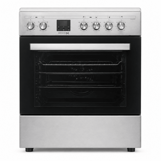 Daewoo DCC-S664HF 4-Zone Ceramic Electric Cooker with 65 L Oven – 60 × 60 cm – Stainless Steel - Al Thahani Furniture