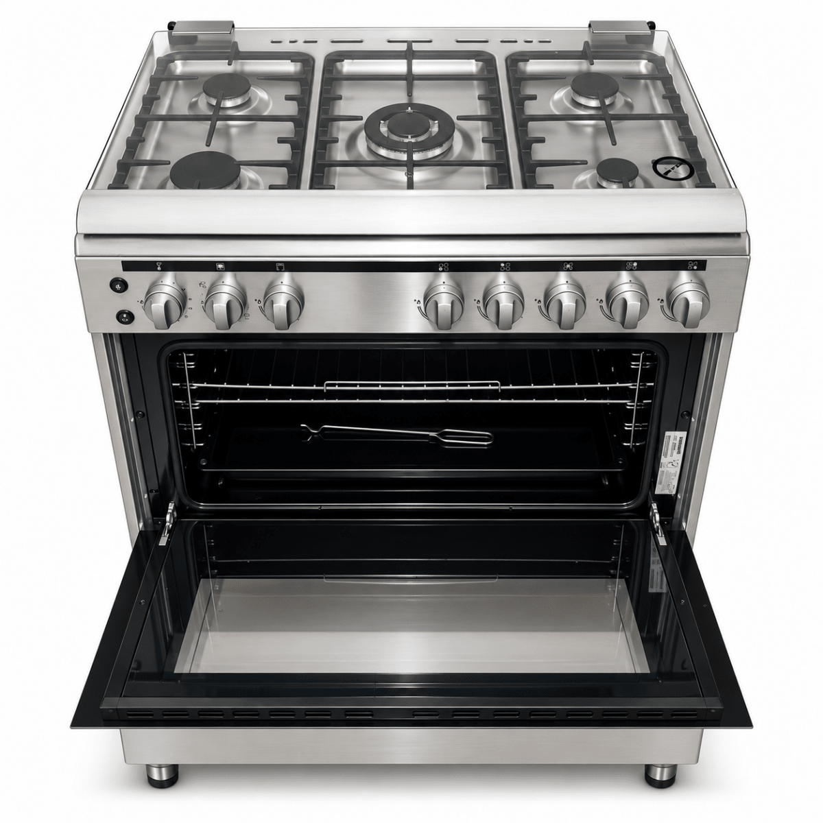 Daewoo DGC-S965M 90 cm 5-Burner Freestanding Gas Cooker – Stainless Steel - Al Thahani Furniture