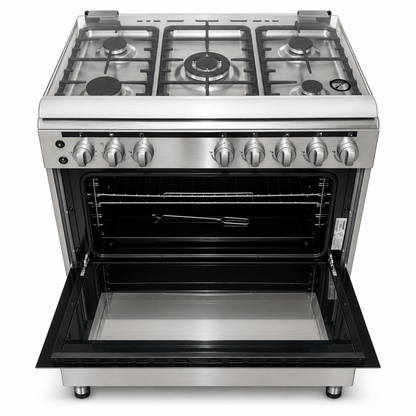 Daewoo DGC-S965M 90 cm 5-Burner Freestanding Gas Cooker – Stainless Steel - Al Thahani Furniture