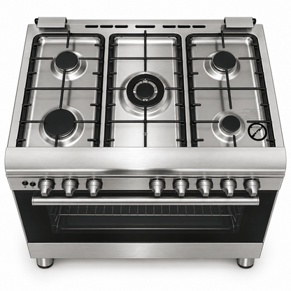 Daewoo DGC-S965M 90 cm 5-Burner Freestanding Gas Cooker – Stainless Steel - Al Thahani Furniture