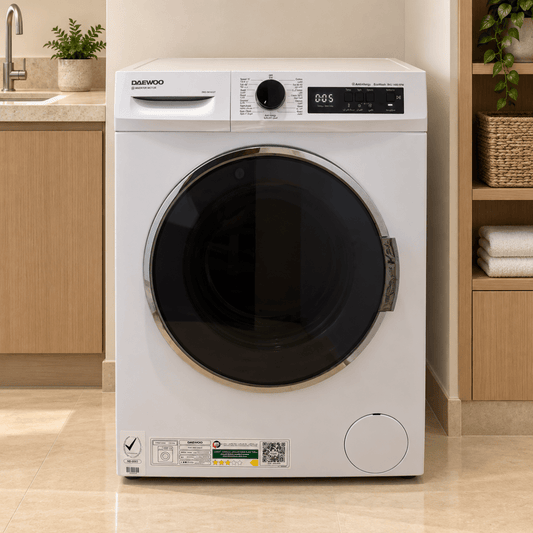 Daewoo DWD-9W1412IT 9KG Front Load Inverter Washing Machine – 1400 RPM – White - Al Thahani Furniture