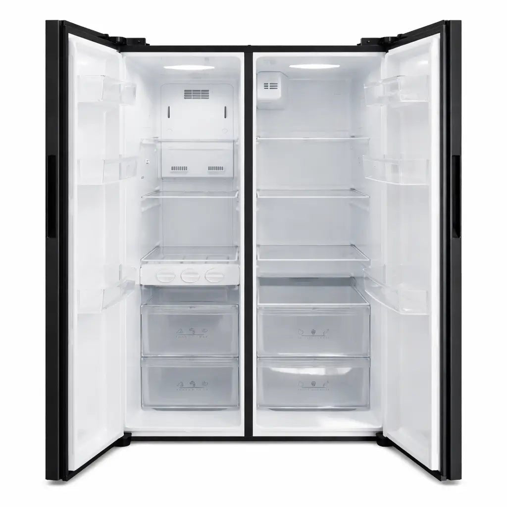 Daewoo Side - by - Side Fridge Freezer – 510L, Smart Inverter, No - Frost, Matte Black - althahanifurniture