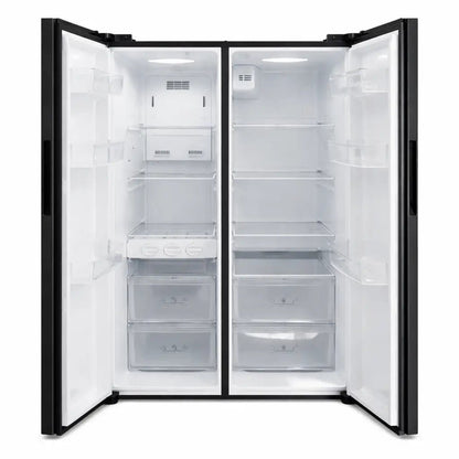 Daewoo Side - by - Side Fridge Freezer – 510L, Smart Inverter, No - Frost, Matte Black - althahanifurniture