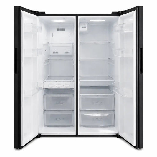Daewoo Side - by - Side Fridge Freezer – 510L, Smart Inverter, No - Frost, Matte Black - althahanifurniture
