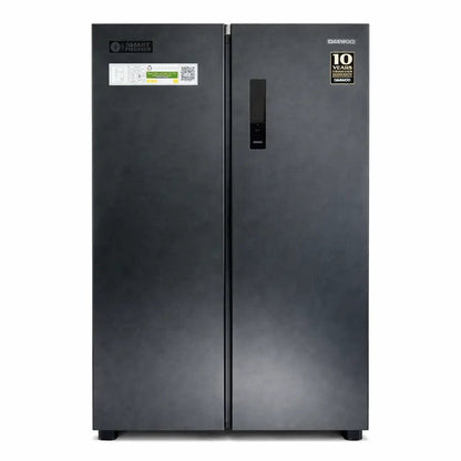 Daewoo Side - by - Side Fridge Freezer – 510L, Smart Inverter, No - Frost, Matte Black - althahanifurniture