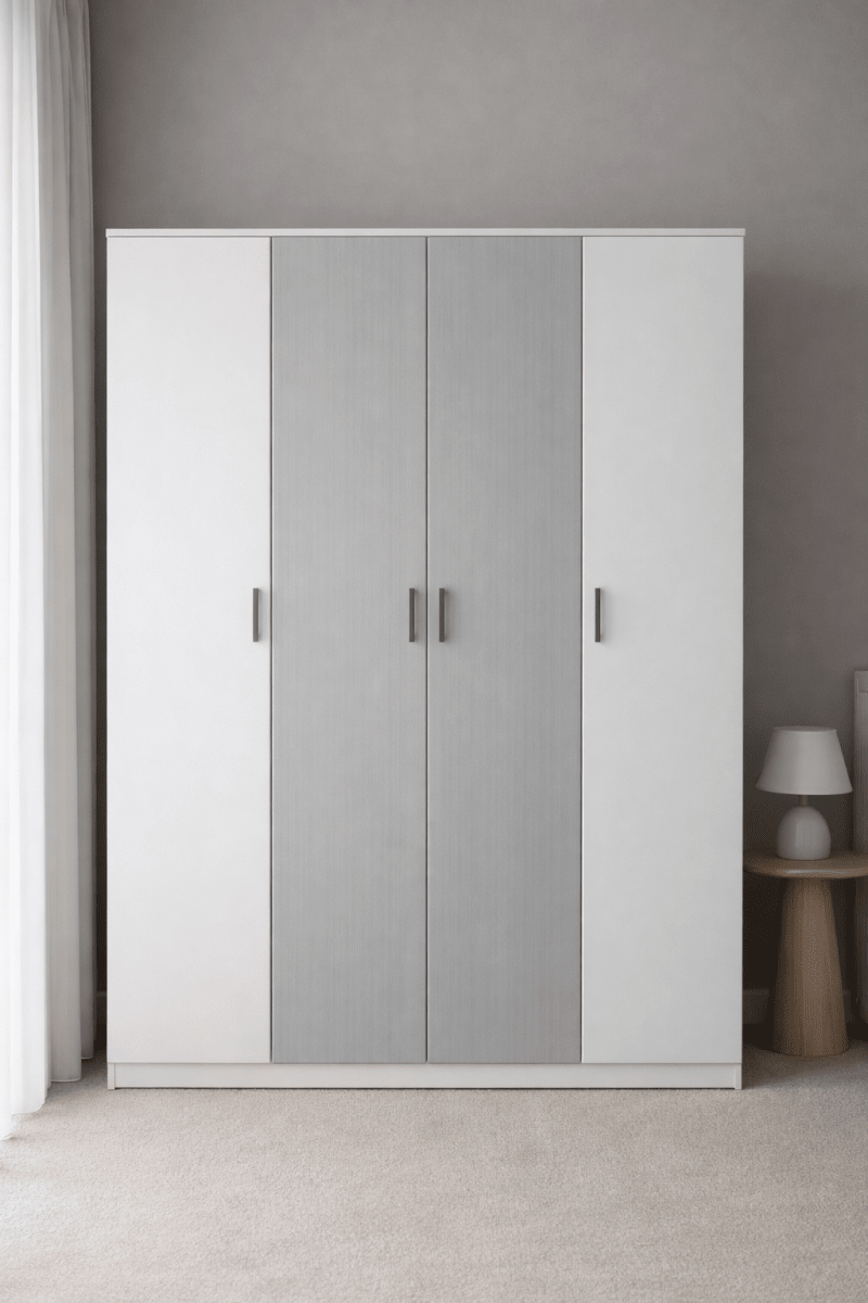 Dakota 4 Door Wardrobe | Modern Minimalist Design | Brand New - althahanifurniture