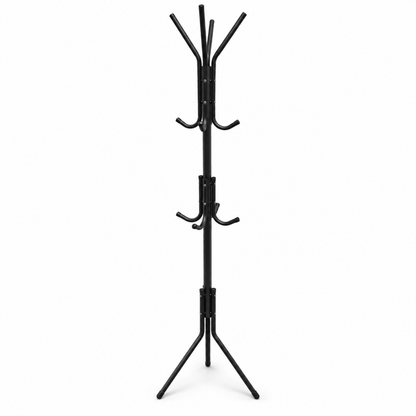 Danube Home 3-Tier Freestanding Metal Coat & Hat Stand – Black - Al Thahani Furniture