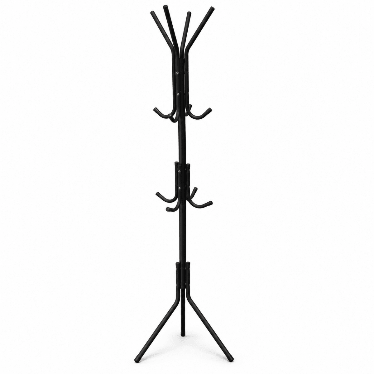 Danube Home 3-Tier Freestanding Metal Coat & Hat Stand – Black - Al Thahani Furniture