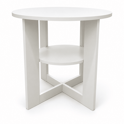 Danube Home Alba Round Side Table with Lower Shelf – 50 × 50 × 55 cm – White - Al Thahani Furniture