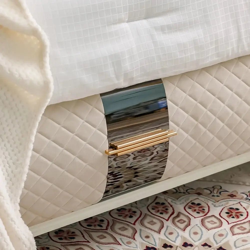 Danube Home Aloha King Bed Set | White/Gold, 180x200 cm, No Mattress - Al Thahani Furniture