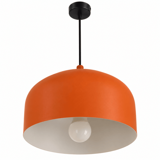 Danube Home Arancio Dome Pendant Light – Orange & Black - Al Thahani Furniture