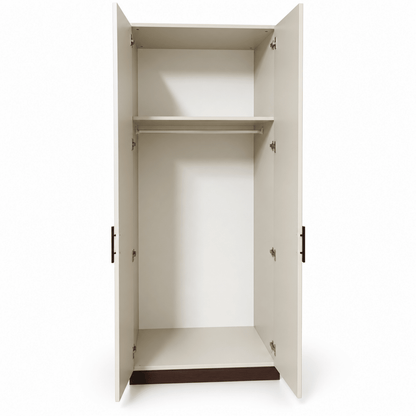 Danube Home Aurelia 2-Door Wardrobe with Hanging Rail – Cream & Walnut - Al Thahani Furniture