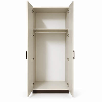 Danube Home Aurelia 2-Door Wardrobe with Hanging Rail – Cream & Walnut - Al Thahani Furniture
