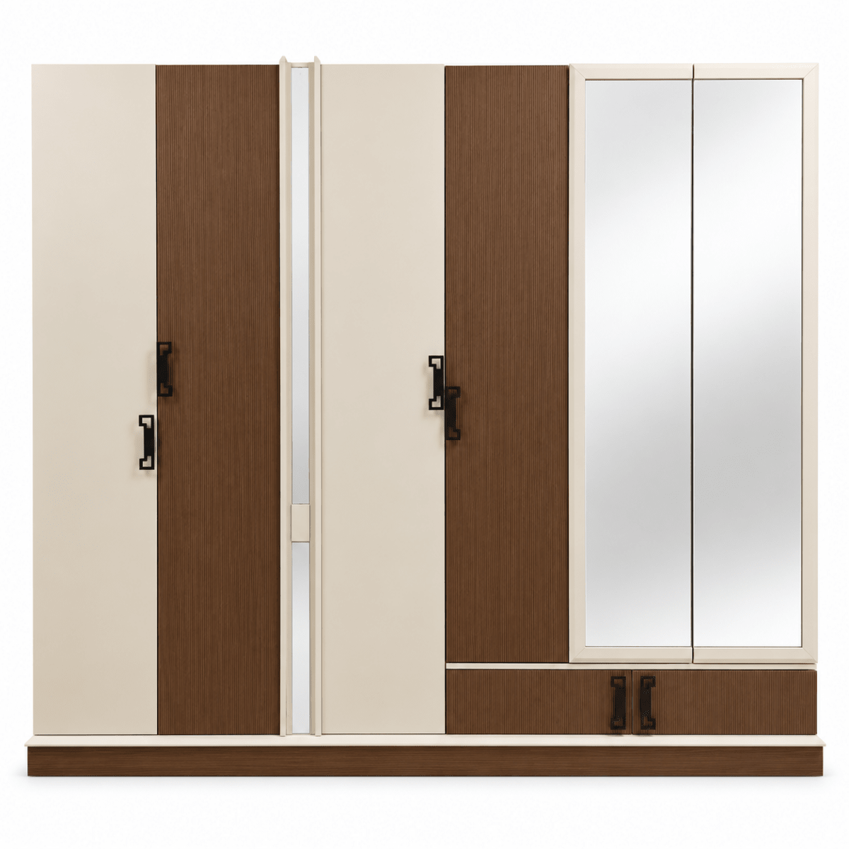 Danube Home Aurelia King Storage Bedroom Set with Mattress – 180 × 200 cm – Cream, Walnut & Grey - Al Thahani Furniture