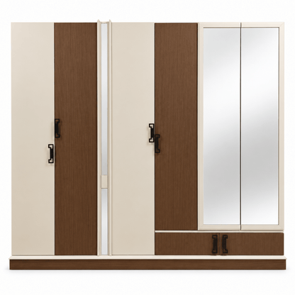 Danube Home Aurelia King Storage Bedroom Set with Mattress – 180 × 200 cm – Cream, Walnut & Grey - Al Thahani Furniture