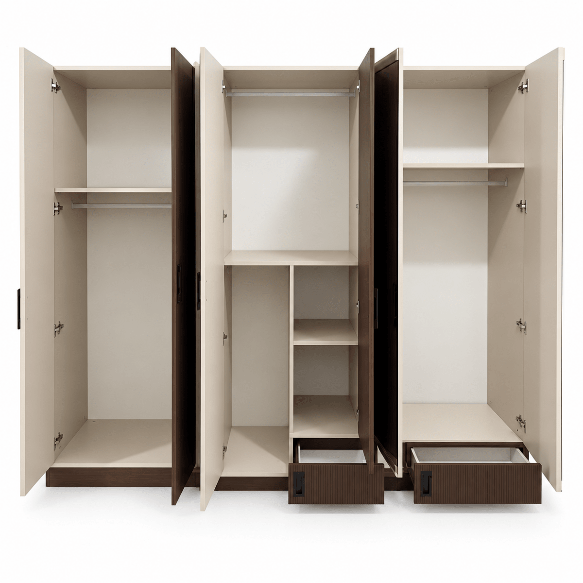 Danube Home Aurelia King Storage Bedroom Set with Mattress – 180 × 200 cm – Cream, Walnut & Grey - Al Thahani Furniture
