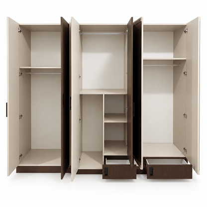 Danube Home Aurelia King Storage Bedroom Set with Mattress – 180 × 200 cm – Cream, Walnut & Grey - Al Thahani Furniture